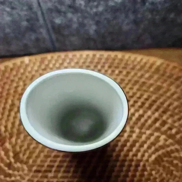 Otagiri Grand Iris Japan Porcelain Oval Bud Vase Blue Iris Gold Trim Vintage - Picture 3 of 6